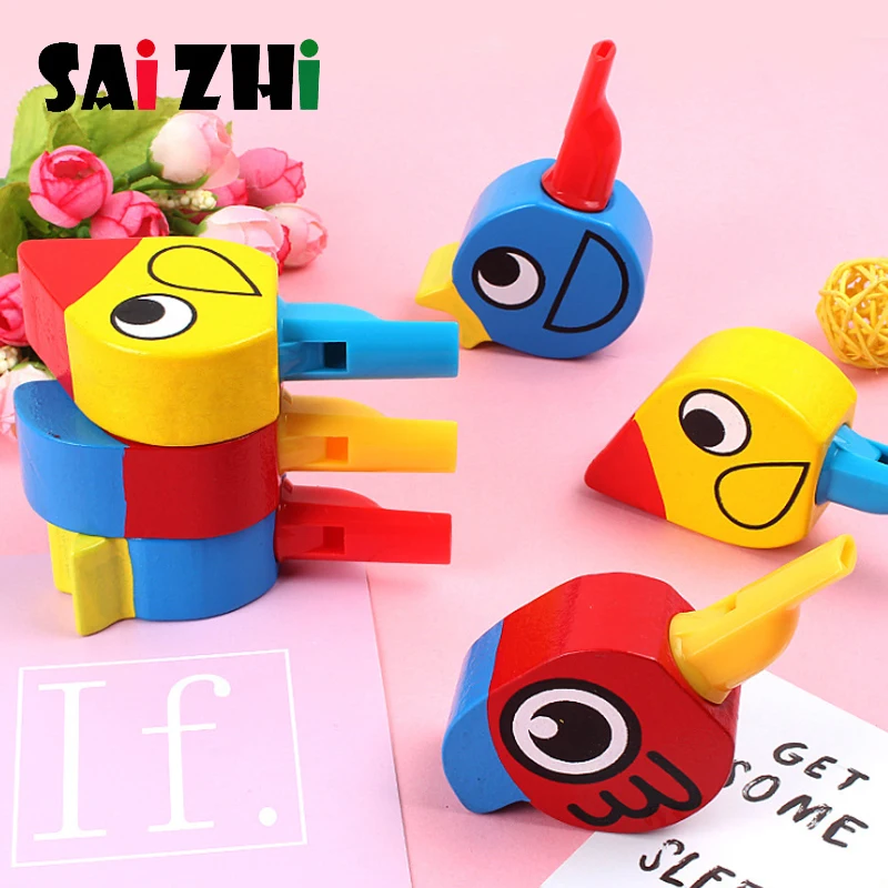 Saizhi деревянные игрушки Детские музыкальные игрушки птичий свисток Обучающие Игрушки для раннего развития для детей инструмент свистки случайный цвет