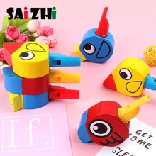 Saizhi деревянные игрушки Детские музыкальные игрушки птичий свисток Обучающие Игрушки для раннего развития для детей инструмент свистки случайный цвет