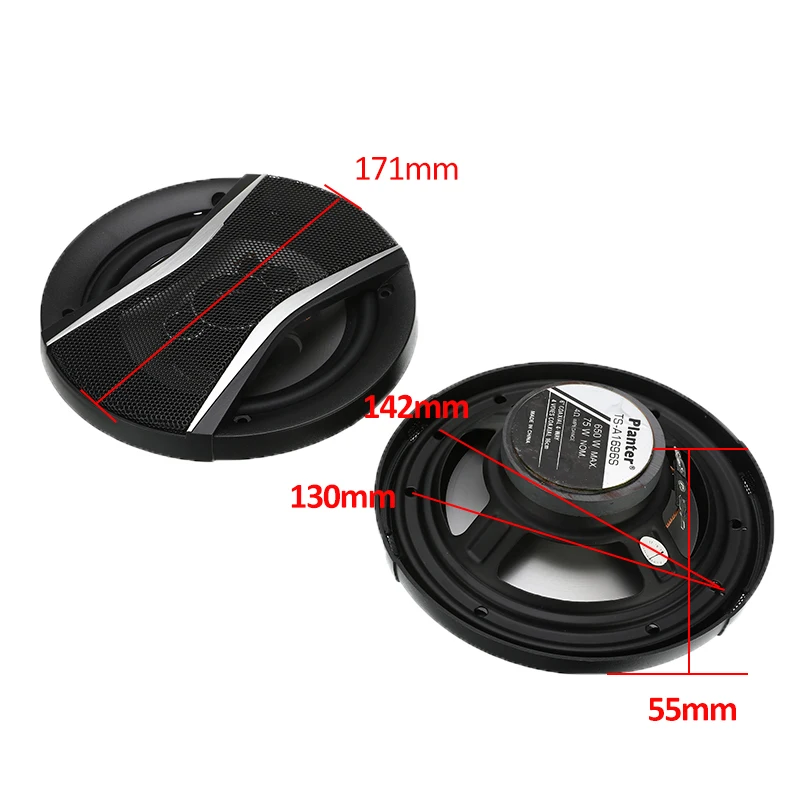 2 предмета 6 дюймов 12V 650 Вт автомобиля HiFi коаксиальный Динамик дверь автомобиля Авто Стерео полный диапазон частот Hi-Fi Динамик s неразрушающего контроля