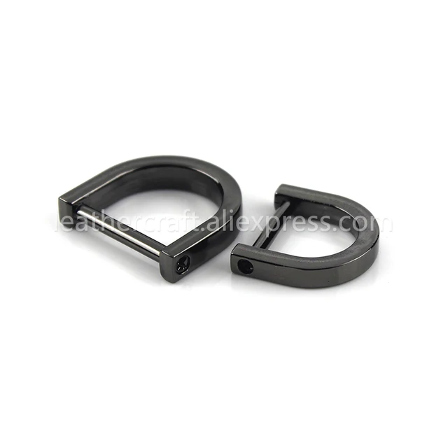1pcs Metal Detachable removable open screw D Ring buckle shackle clasp for Leather Craft Bag strap belt handle shoulder webbing gun black