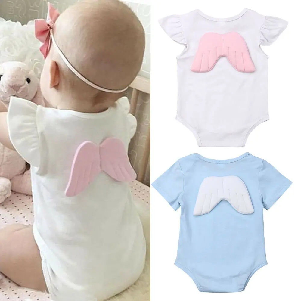 

Baby Clothes 2019 Newborn Boy Girl Infant Summer Cute Wing Short Sleeve Romper Jumpsuit Cotton 0-18Months Dropshipping