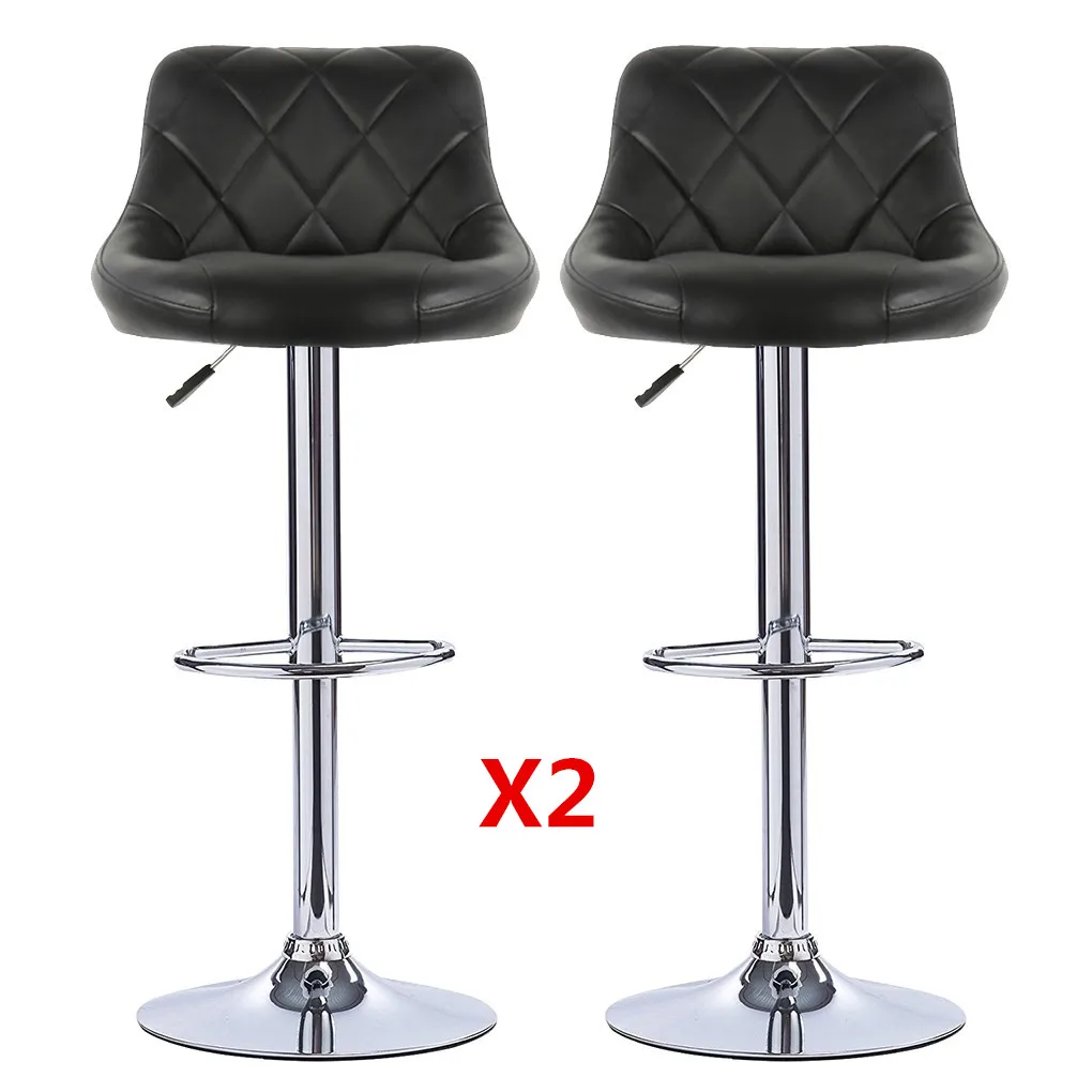  Bar Stools 2pcs Swivel Bar Chairs Lift Adjustable Height Bar Stools Synthetic Leather Rotated 360 c
