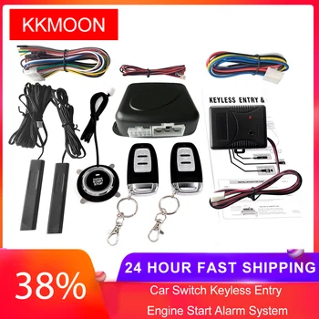 

Car Switch Keyless Entry Engine Start Alarm System with Vibration Sensor Push Button Remote Starter Stop Auto Anti-theft System
