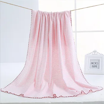 

New Arrival Multicolor Cartoon Baby Blankets Stripe Infant Soft Cotton Sleeping Swaddle Wrap Bath Towel Receiving Blanket