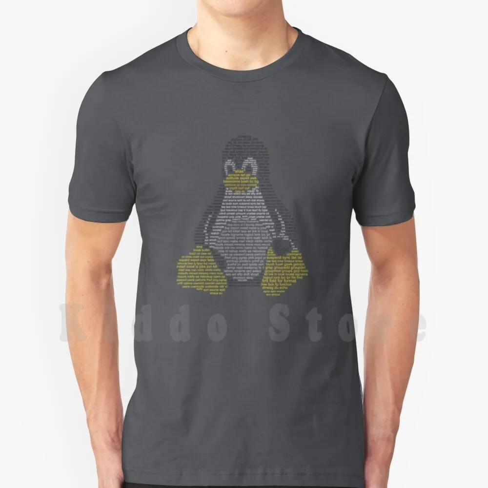 Linux Tux-Команды Футболка хлопок мужчины Diy печать крутой Tee Arch Debian Ubuntu Centos Red Hat