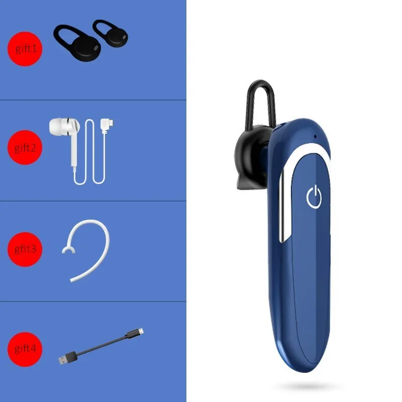 Wireless Headsets Bluetooth Ear Hook Noise Cancelling Hifi Earphone Handsfree Stereo Business Earbuds With Mic for Xiaomi Huawei