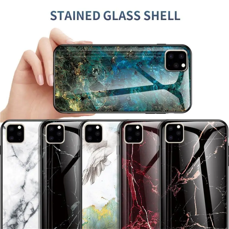 Для iPhone 11 Pro XS Max XR X 7 8 Plus 6 6s 5 5S SE чехол для телефона задняя крышка Мраморное стекло