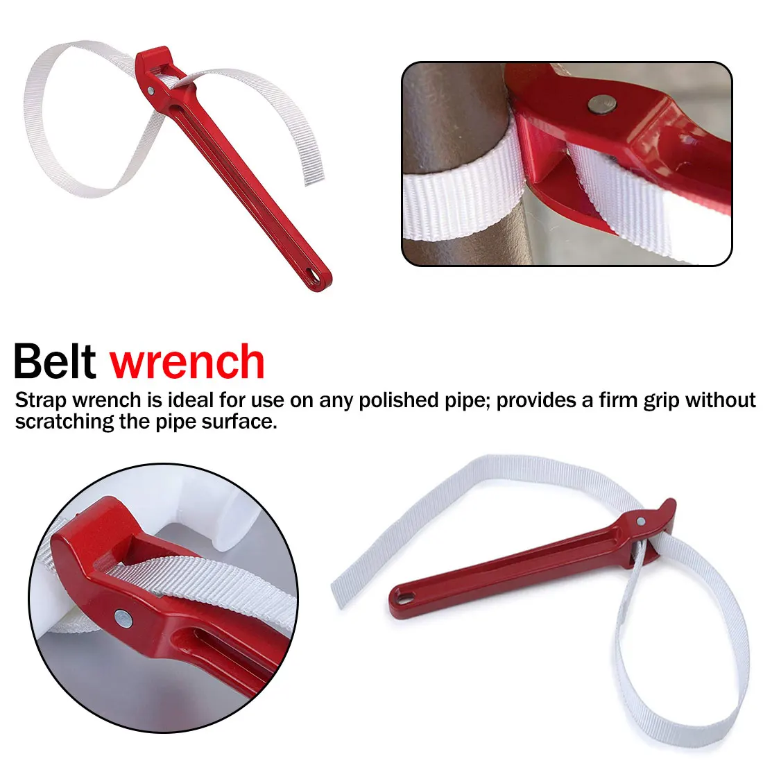

Pipe Strap Wrench Adjustable Nylon Oil Filter Strap Wrench Removing And Installing Oil Filter Tools Wood Working Tool