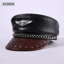 SILOQIN шляпа из натуральной кожи Snapback мужские и женские трендовые армейские кепки первый слой воловья плоская кепка Досуг Туризм уличная зима