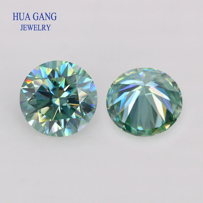 0.5 Carat Blue Moissanite Brilliant Cut Moissanite Stone 5.0mm VVS1 Excellent Cut Grade Test Positive Lab Diamond