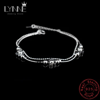 

New Fashion Plum Blossom Pendant Bracelet 925 Sterling Silver Double Layer Chain Lucky Flower Charm Bracelets Women Jewelry Gift