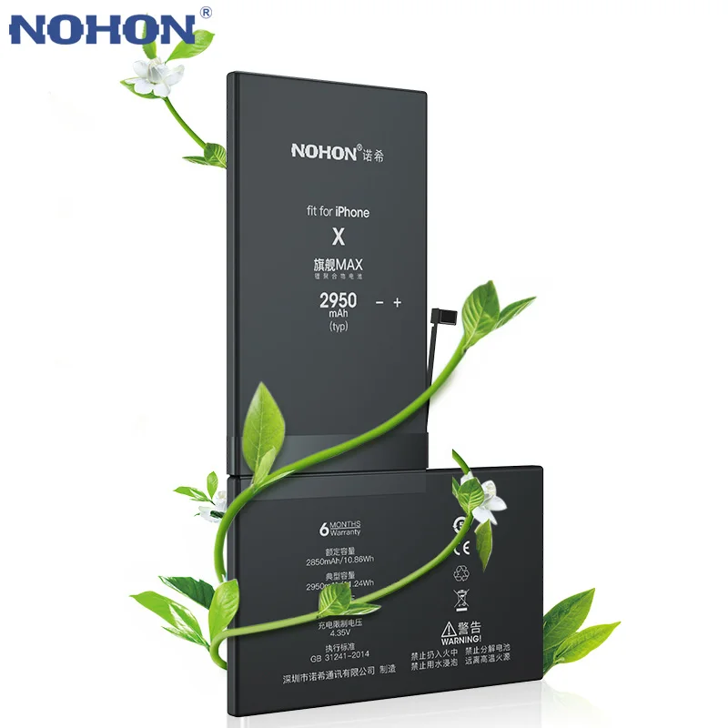 NOHON батарея для Apple iPhone 5S 6 6S 7 X сменные батареи внутренний телефон Bateria iPhone6 iPhone7