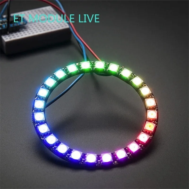 TZT RGB светодиодный кольцевой 1 бит 8 бит 12 бит 16 бит 24 бит WS2812 5050 RGB светодиодный+ встроенный драйвер RGB светодиодный модуль контроллера для Arduinos