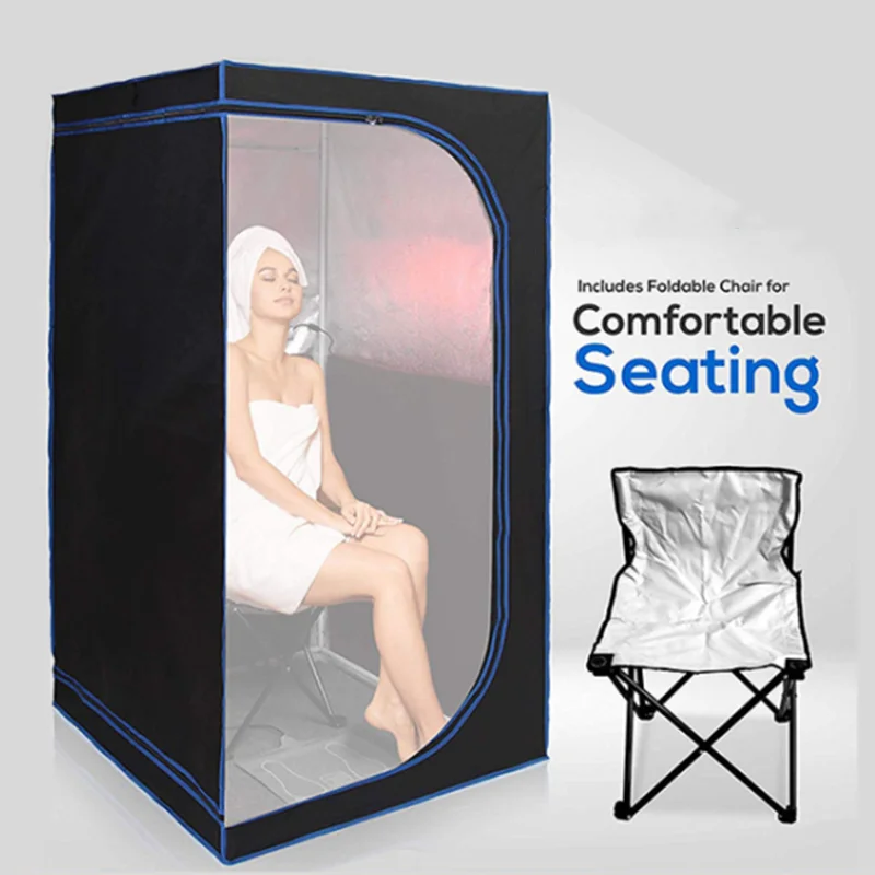 Full Body Sauna Tent With Include Fold Chair Not Include Steam Generator Home Sauna Bath Stainless Steel Pipe Support Only Tent 2