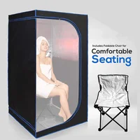 Full Body Sauna Tent With Include Fold Chair Not Include Steam Generator Home Sauna Bath Stainless Steel Pipe Support Only Tent 2