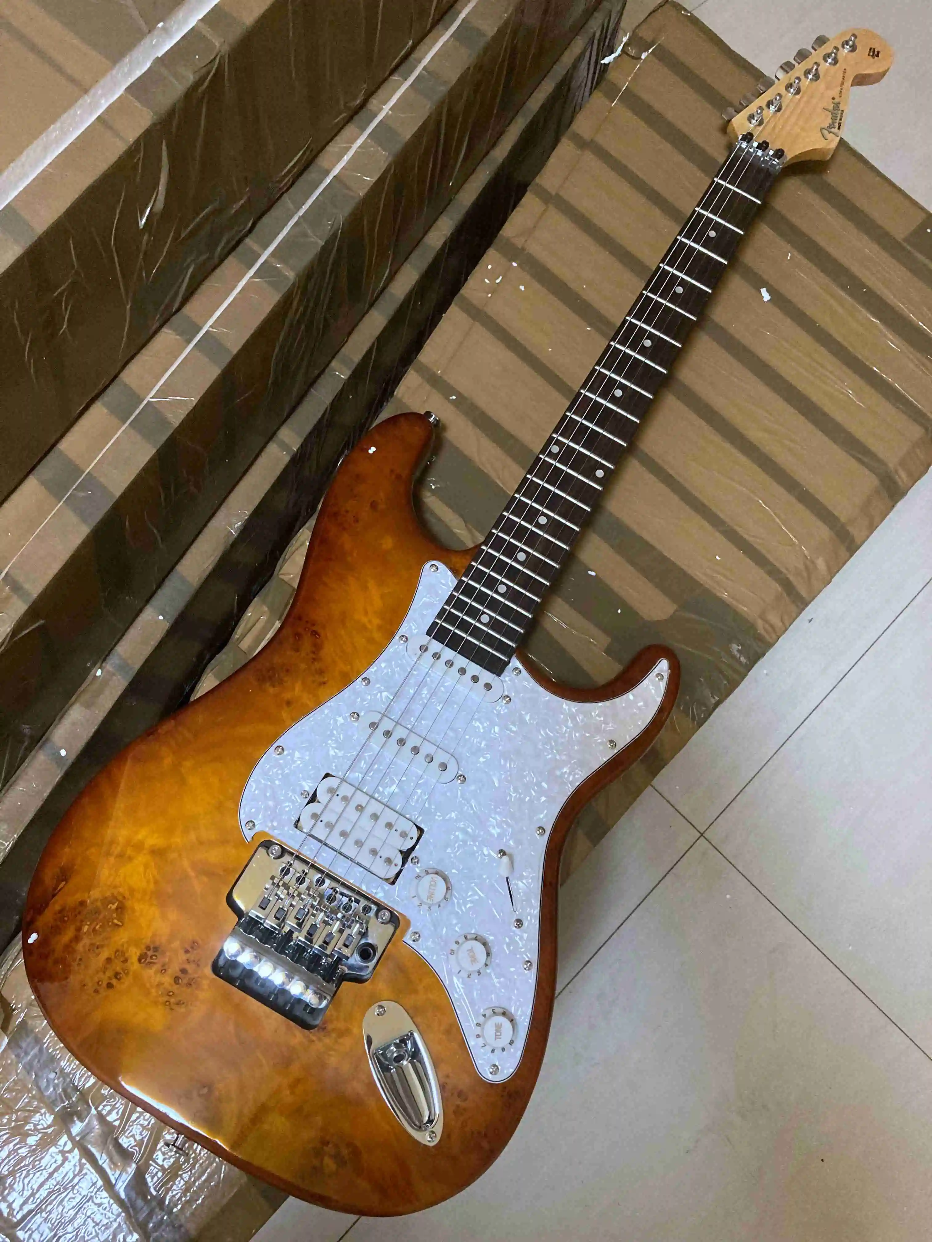 Электрогитара с хромированным корпусом тремоло Floyd Rose stratocast-er | Спорт и