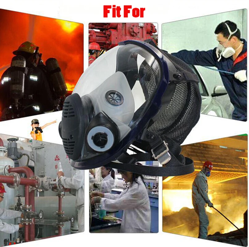7 в 1, силиконовая противогаз с химическим распылением, маска для всего лица 6800, Противопылевой фильтр, органический газ, защита промышленности, респиратор