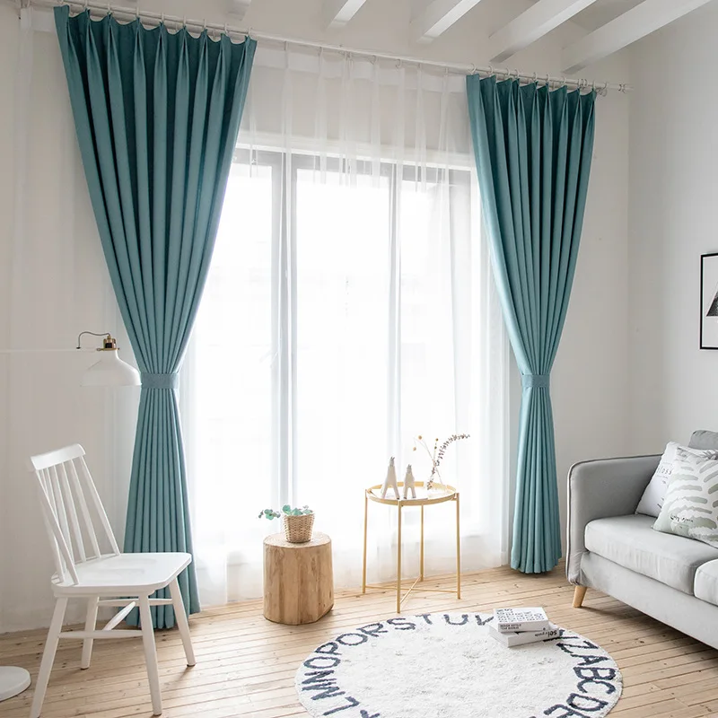 

Nordic Simple Solid Curtains for Living Room Dining Room Bedroom Shade Curtains Color Cotton and Linen Curtain Window Screening