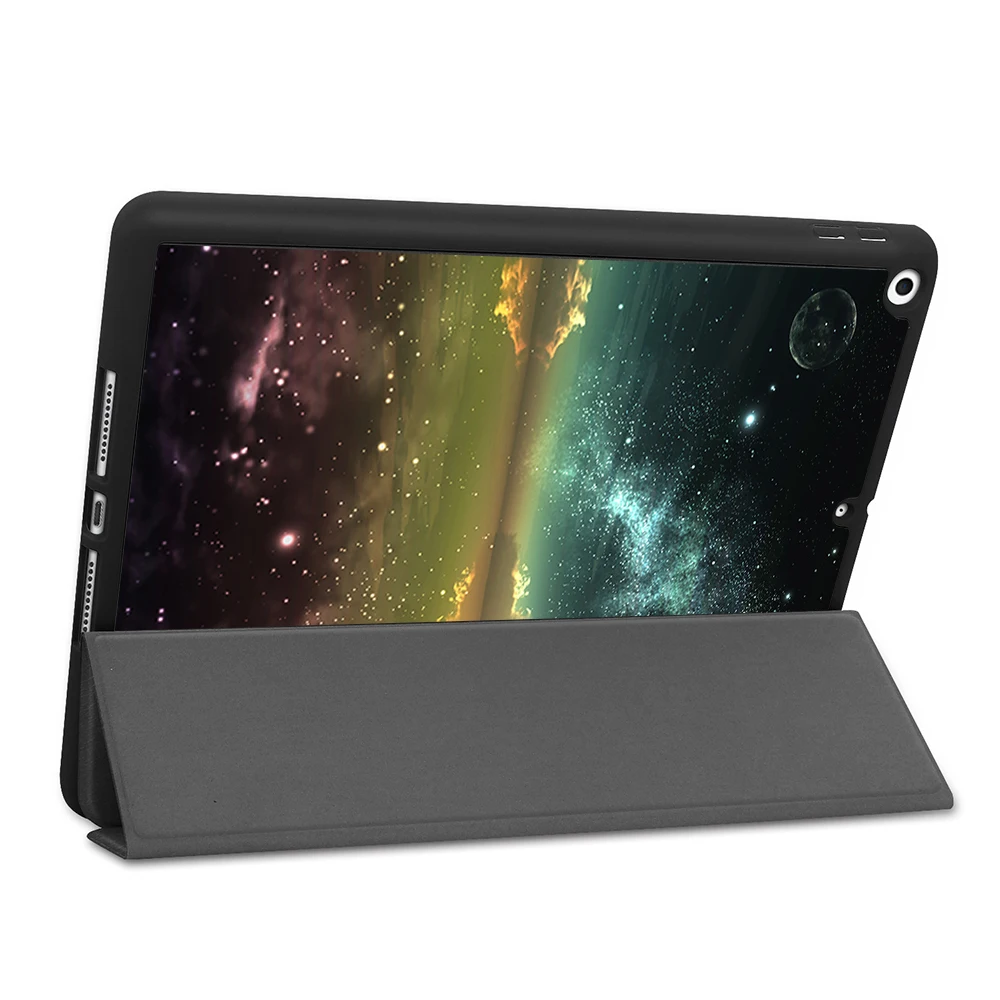 MTT Мягкий ТПУ чехол-накладка для iPad 7 поколения 10,2 дюймов из искусственной кожи с откидной подставкой, умный чехол для планшета с держателем для карандашей