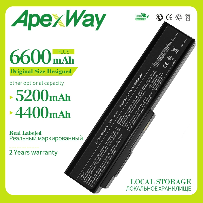Аккумулятор Apexway 6 ячеек для ноутбука ASUS N53Jn N53Jq N53Jf N53Jg N53JL N53SD N53SN N53SV X5M x5MJF B43 B43F B43J