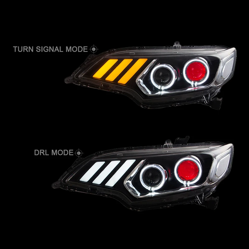 CNSUNNYLIGHT For Honda FitJAZZ 2014-2017 Car Headlights Assembly Case With LED Demon Eyes DRL Turn Signal Lights Projector Lens (3)