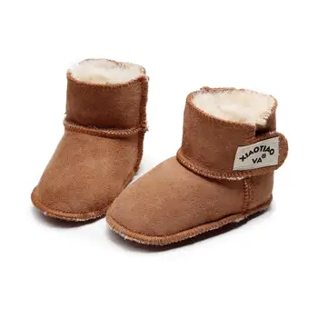 

2020 Newborn Snow Baby boots In Winter Keep warm Natural fur wool Crib Bebe Boys Girls Genuine leather sheepskin Kids boots