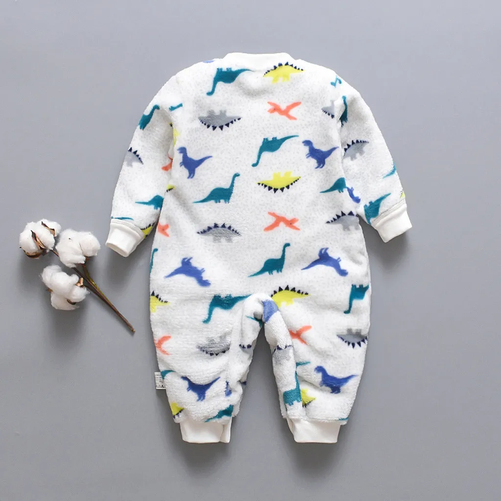 Для новорожденных комбинезоны одежда для малышей с рисунком динозавра из мультфильма флисовый теплый комбинезон, спортивный костюм мягкая Пижама, детский комбинезон, детский комбинезон,#926