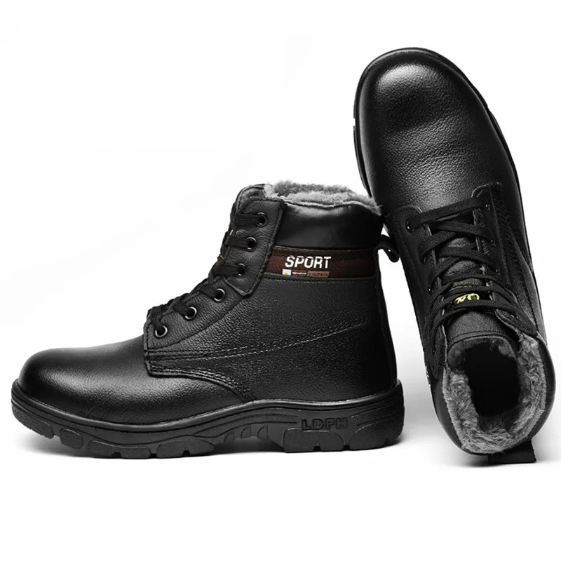 

Ankle Boots Men 2019 Winter Warm Climbing Snow Boots Anti-Smashing Piercing Safety Work Plus Size Chaussure Homme Luxe Marque 6
