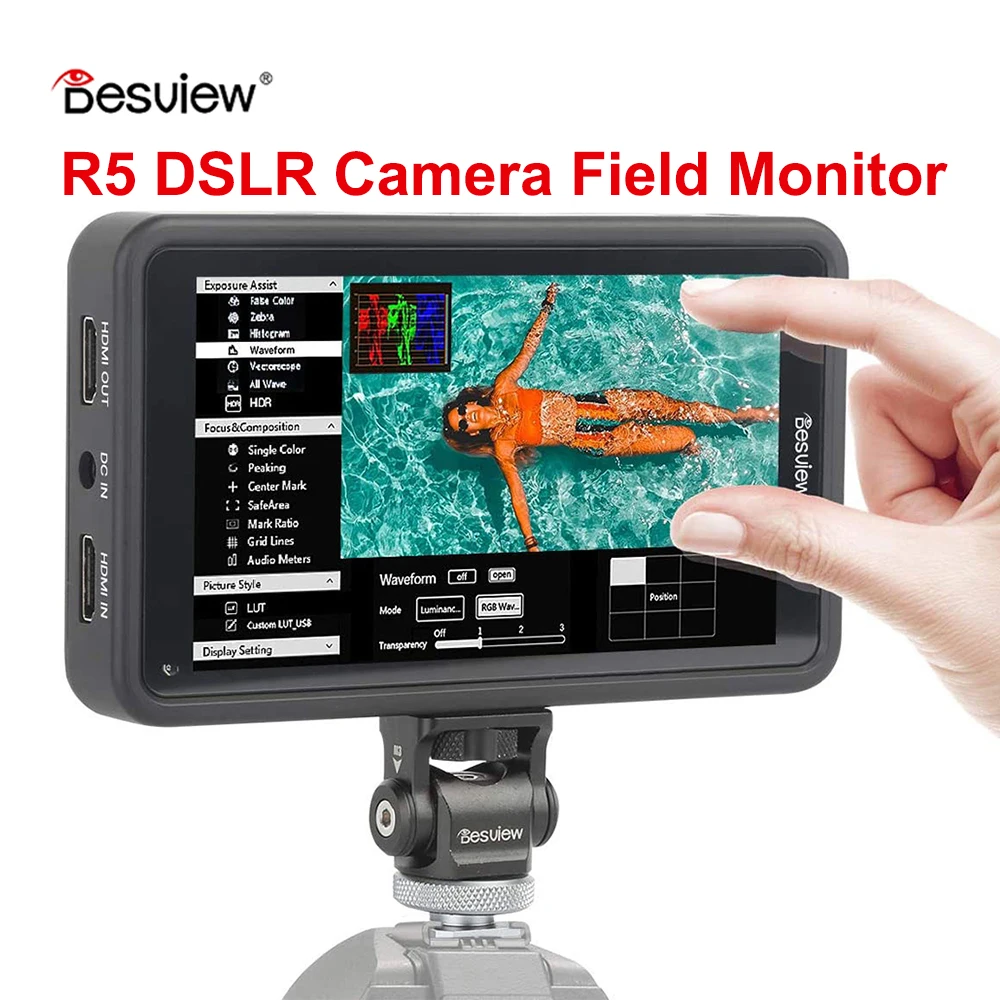 Besview Desview R5 Monitor 4K 5.5 Inch on Camera DSLR 3D LUT Touch Screen HDMI Camera Field Monitor for DSLR