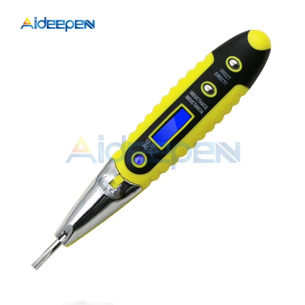AC DC 12-250V Многофункциональный цифровой индукционный тест-карандаш Отвертка Электрический тест er с светодиодный светильник детектор напряжения тестовая ручка