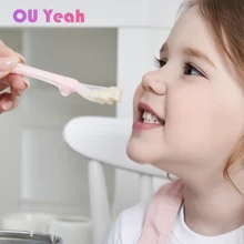 Cuillère en Silicone souple pour bébé, avec boîte de rangement, cuillère à détection de température, outil d'alimentation pour nouveau né, ustensiles d'entraînement, vaisselle pour enfants 