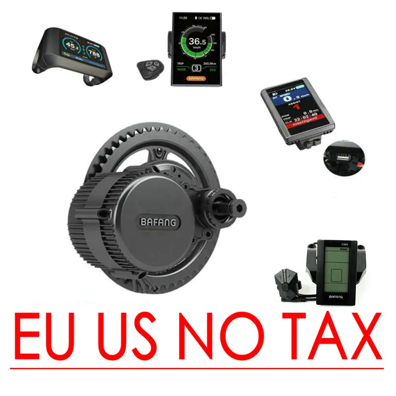 Best EU NO TAX 48V750W Bafang/8fun BBS02B mid kit motor color display geared Motor ebike kits with light&gear sensor connectors 0