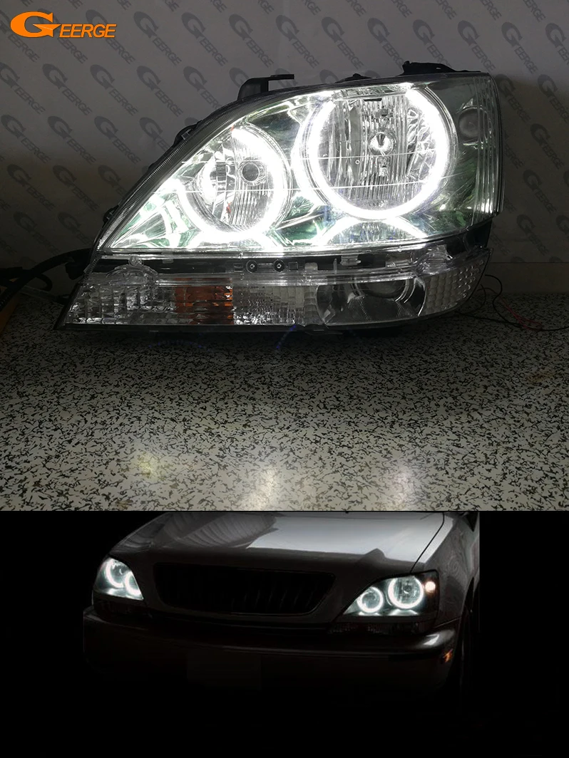 For Lexus RX 300 RX300 1999 2000 2001 2002 2003 Excellent DRL Ultra bright smd led Angel Eyes Halo Rings Day Light