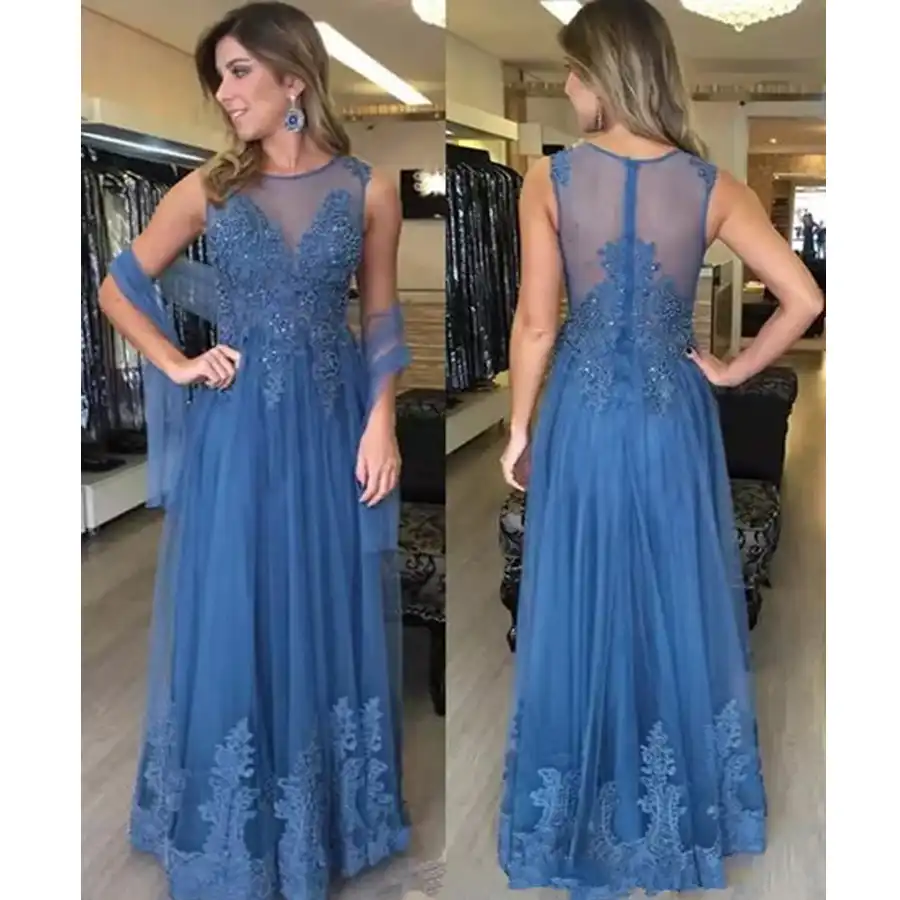 vestidos cerimonia azul