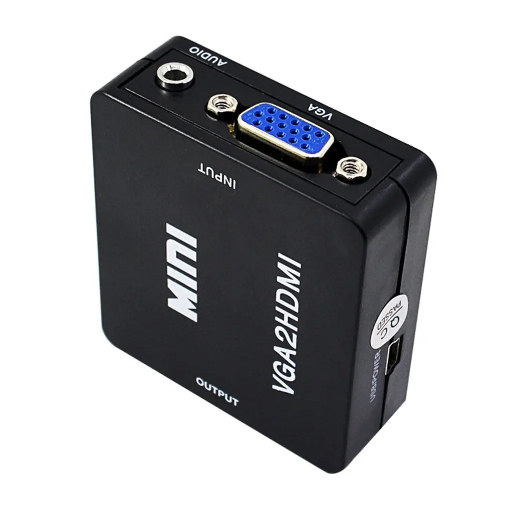 Мини HDMI к VGA конвертер коробка адаптер HD1080P HDMI2VGA с аудио питания для Xbox DVD PS3 конвертер проектора коробка