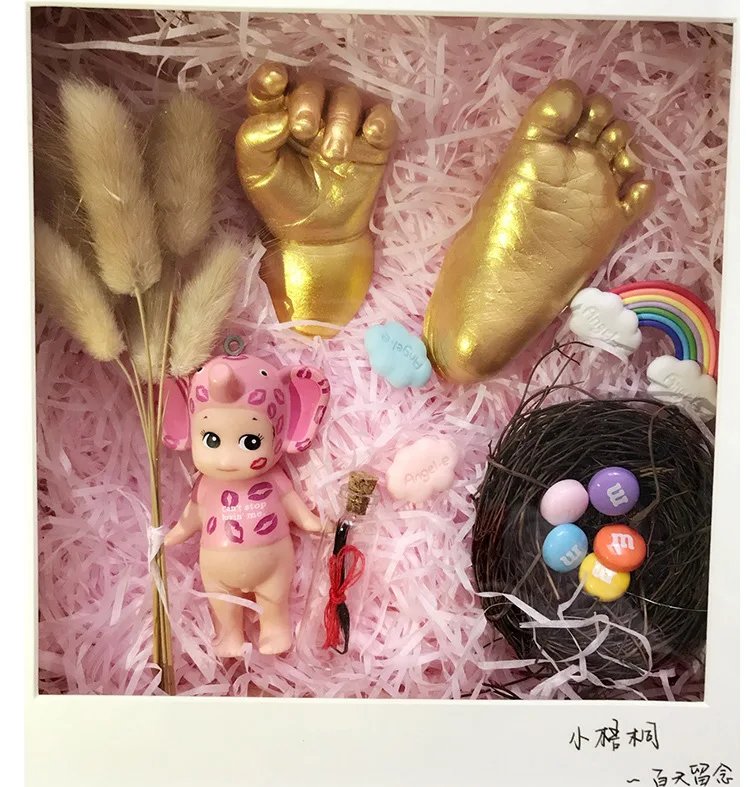

3D DIY Craft Handprint Footprint Kit Baby Hand Foot Mold Casting Souvenir Growth Memorial Hall Boy and Girl Baby Birthday Gift