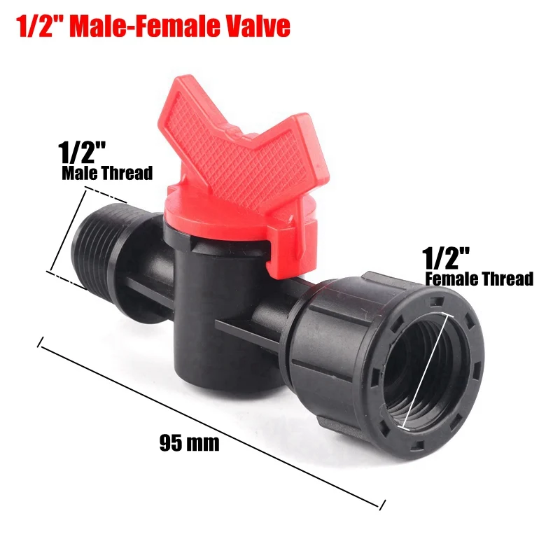 2 шт 1/" 3/4" резьбовой мини-шаровой клапан высокого качества для садовых водяных разъемов клапан капельного орошения переключатель шланга контроллеры воды - Color: 1l2 Inch Male-Female