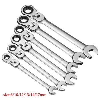 

6pcs Multiuse Steel Wrenches 72 Teeth Ratchet Wrench Set Dual Use Spanners Tools RXJB