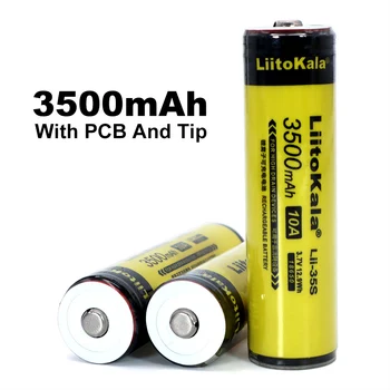 

LiitoKala Lii-35S 18650 battery 3.7V lithium ion 3500mAh lithium battery suitable for flashlight PCB protection