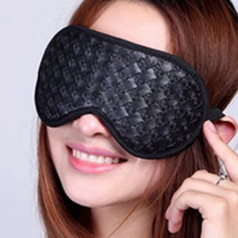

Black Tourmaline Eye Massager Natural Ceramic Germanium Gemstone Therapy Sleep Eye Mask Shade with Negative Ion