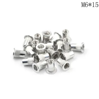 

20Pcs Aluminum Alloy Rivnut Flat Head Threaded Rivet Insert Cap Rivet Nut M4 M5 M6 M8 M10
