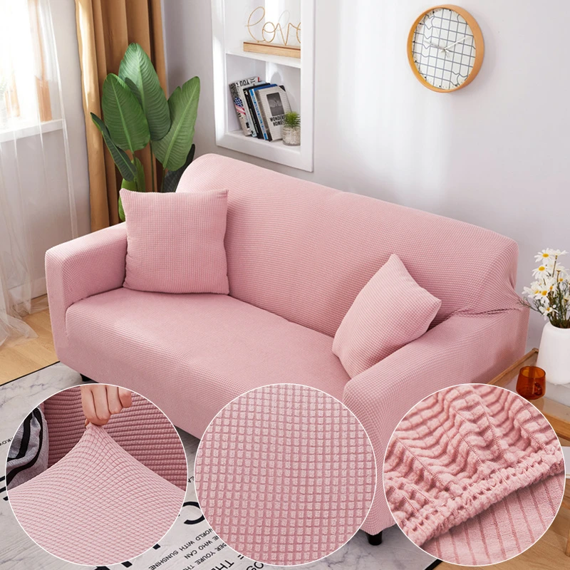 Manta jacquard tecido macio rosa sofá capa para sala de estar 1/2/3/4/5  assentos seater all inclusive elástico canto sofá slipcover|Capa p/ sofá| -  AliExpress