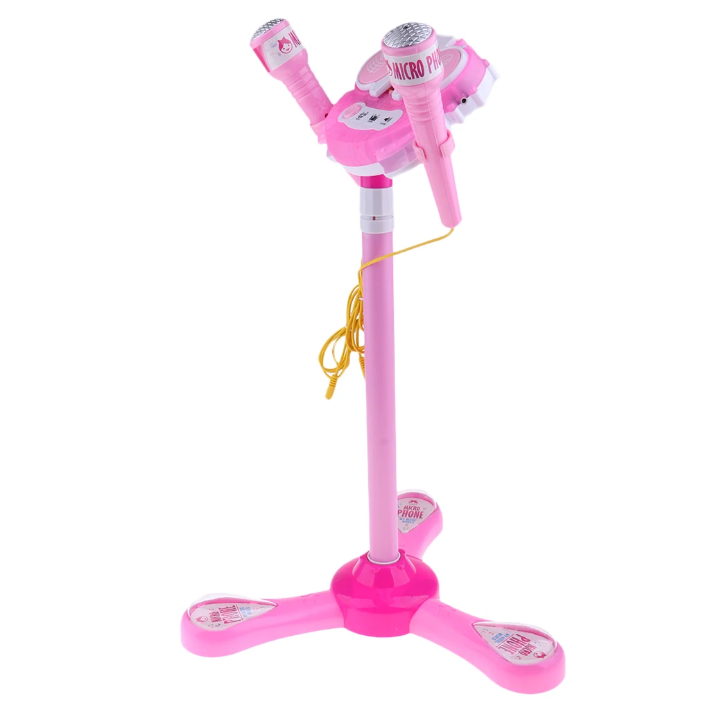 Kids Disco Karaoke with Adjustable Mic & Speaker Stand,Connects to Phones & MP3 Players