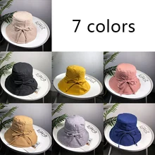 7Col, летние соломенные шляпы с широкими большими полями, солнечные шляпы для женщин, защита от УФ-лучей, Панама, пляжные шляпы, женская шляпа с бантом, Chapeau Femme ete