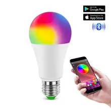 Умный светильник 15 Вт E27 Bluetooth умный Красочный Светодиодный светильник с регулируемой яркостью RGBW RGBWW приложение управление музыкой беспроводной умный Домашний Светильник