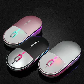 

1600 DPI LED Light Rechargeable Gaming Mouse Wireless Aluminum Alloy Silent Mouse For Macbook Lenovo Asus Dell HP Computer Mice