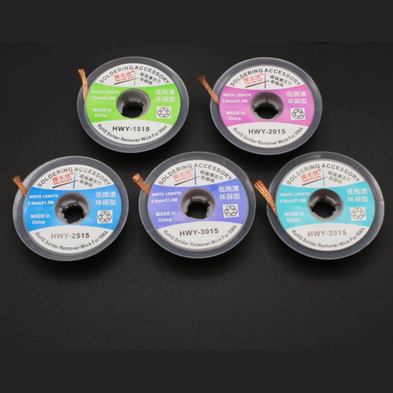 

Length 1.5M Welding Wires Desoldering Braid Solder Remover Wick Wire Low-residue No-Clean Tin Strip Lead Cord Flux Repair Tool
