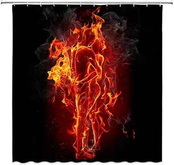 

Flame Flame Shower Curtains Nude Couple Embrace Romantic Tapestry Bathroom Curtain Polyester Fabric Waterproof 70 x 70 Inch