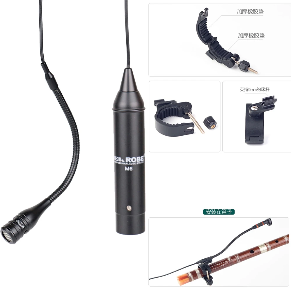 Cardioid Condenser Microphone System Clip on Musical Instruments for Saxophone Trumpet Sax Horn Tuba flute Clarinet piano violin