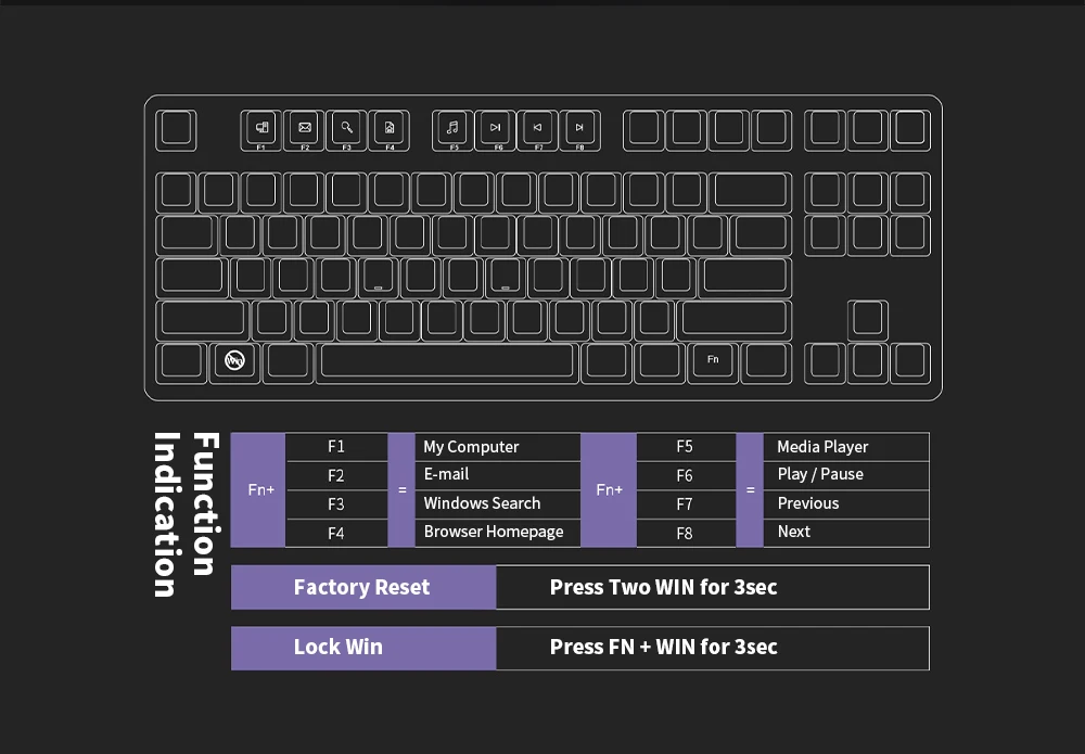 Akko 3087 - 9009 Retro 87 Keys Cherry Switch Wired Mechanical Keyboard